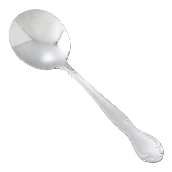 Winco 0024-04 Elegance Mirror Bouillon Spoon, 18/0 Heavyweight