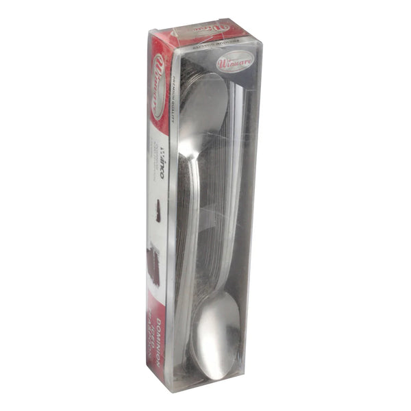 Winco 0081-02 Dominion Iced Teaspoon, 2doz/pk, 18/0 Medium Weight