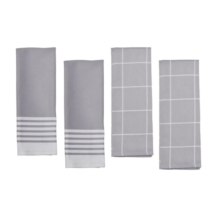 Zwilling 1013627 4-Piece Grey Kitchen Towels Set, Cotton, 21" x 28 1/2"