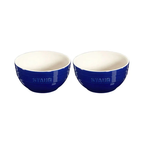 Staub 1015110 2-Piece Large Ceramic Universal Bowl Set, Dark Blue