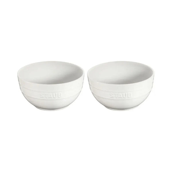Staub 1015112 Stoneware 2pc Large Universal Bowl Set, White
