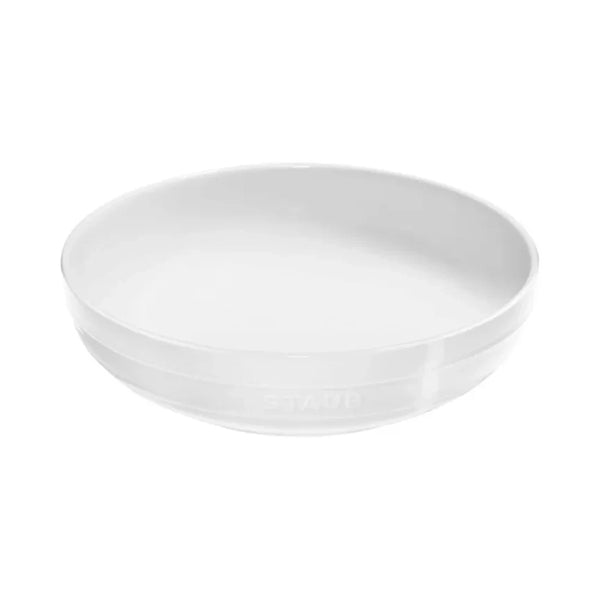 Staub 1027975 Stoneware 11.5" Shallow Serving Bowl, White