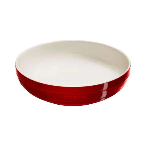 Staub 1027981 Stoneware 11.5" Shallow Serving Bowl, Cherry