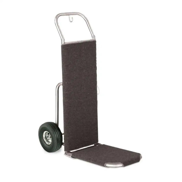 Forbes Industries 1552 24" Standard Handtruck, Brushed Stainless Steel, Black 10” Pneumatic Wheels