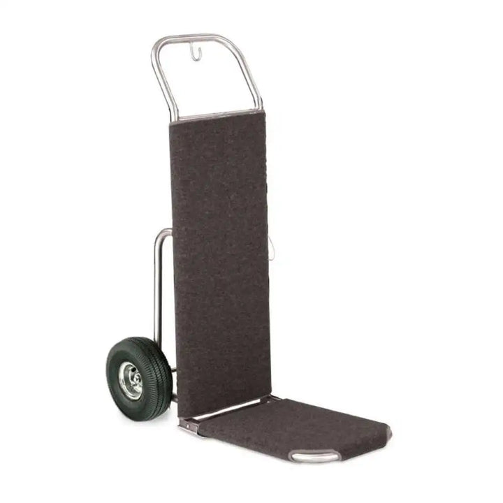 Forbes Industries 1552 24" Standard Handtruck, Brushed Stainless Steel, Black 10” Pneumatic Wheels