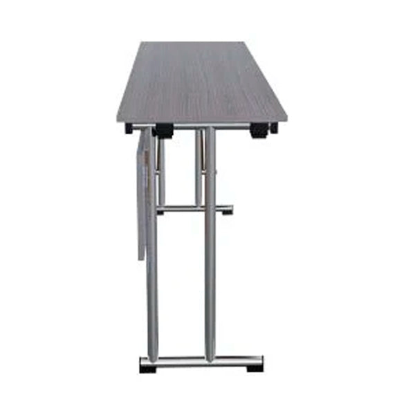 Ash Modesty Panel L 120 x W 30 cm MDF Laminated Table Tops With Black Metal Folding Legs.