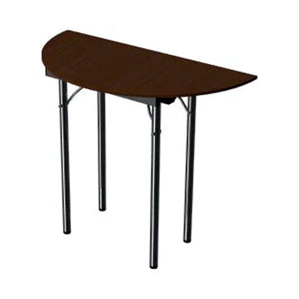 Walnut Half Round Table L 90 x W 45 x H 75 cm, Sturdy And Space-Saving, MDF Laminated Table Tops With Folding Legs