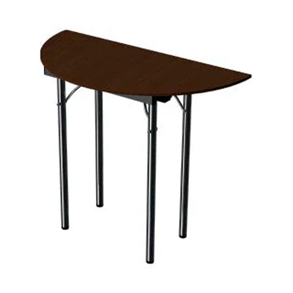 Walnut Half Round Table L 120 x W 45 x H 75 cm, Sturdy And Space-Saving, MDF Laminated Table Tops With Folding Legs