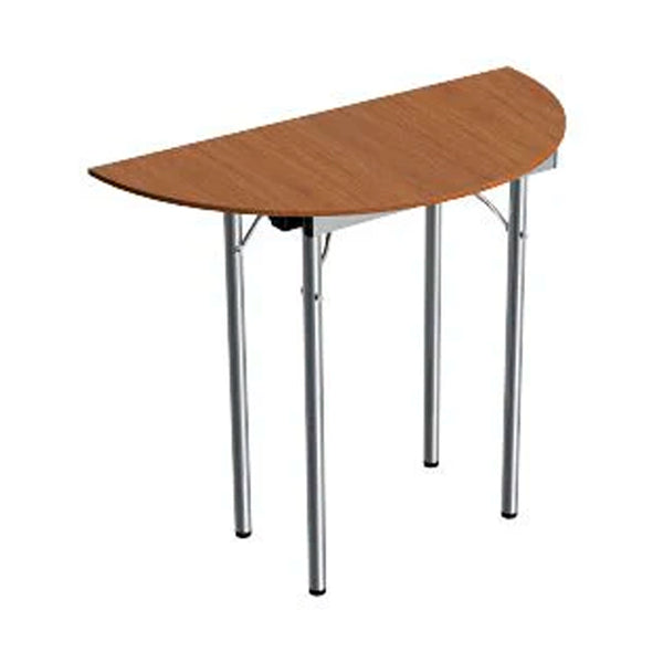 Beechwood Half Round Table L 90 x W 45 x H 75 cm, Sturdy And Space-Saving, MDF Laminated Table Tops With Folding Legs