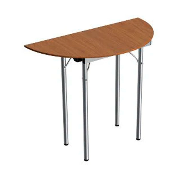 Beechwood Half Round Table L 120 x W 45 x H 75 cm, Sturdy And Space-Saving, MDF Laminated Table Tops With Folding Legs