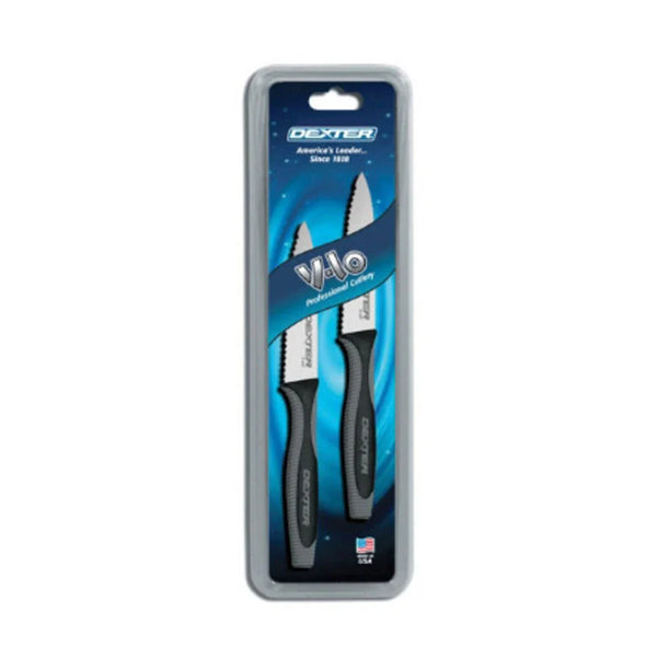 Dexter Russell 29493 V-Lo 2 Pack of 3 1/2" Scalloped Paring Knives V105SC-2PCP