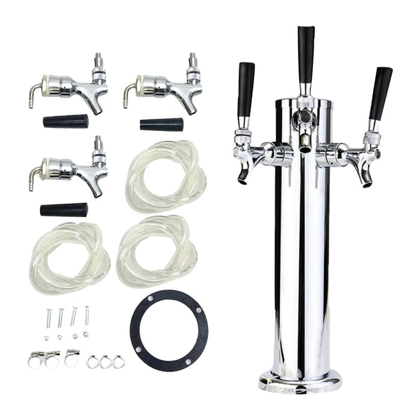 Triple Faucet Beer Kegerator Dispenser Tap