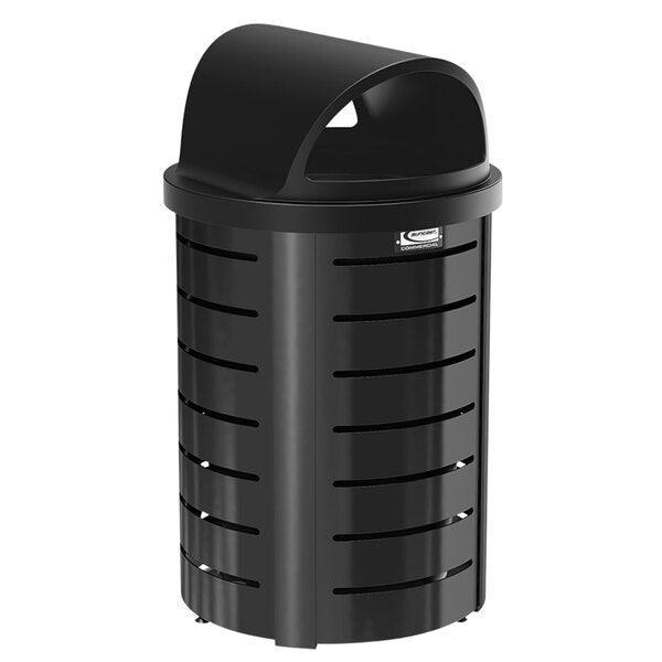 35 Gallon Outdoor Decorative Metal Trash Can With Roto Molded Lid