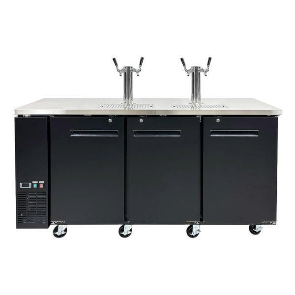 Commercial Bar Kegerator Beer Dispenser, 72", 4 Taps, Stainless Steel, 1-Year Compressor Warranty