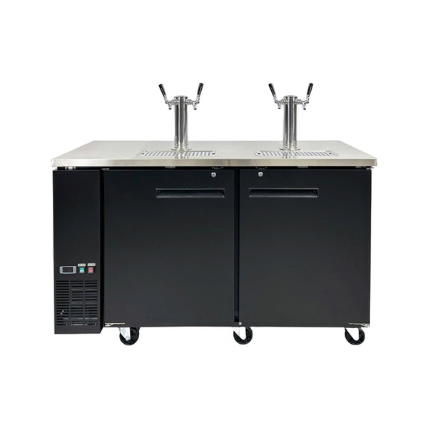 Commercial Bar Kegerator Beer Dispenser, 60", 4 Tap, Stainless Steel, 1-Year Compressor Warranty