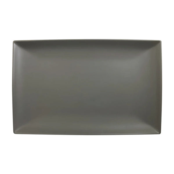 Thunder Group 47128SG Classic Stone Grey 12-1/2" x 8" Melamine Rectangle Tray, Pack of 12