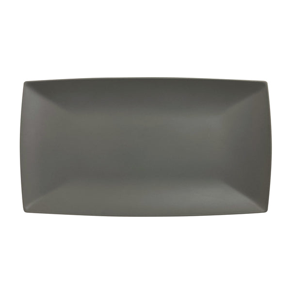 Thunder Group 49095SG Classic Stone Grey 9-1/2" x 5-1/4" Melamine Rectangle Tray, Pack of 12