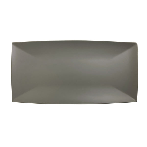 Thunder Group 49168SG Classic Stone Grey 16-1/8" x 8" Melamine Rectangle Tray, Pack of 12