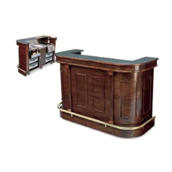 Forbes Industries 5776-8 29" Hardwood Mobile Bar - Double Sink, Avonite Top - The Horecastore