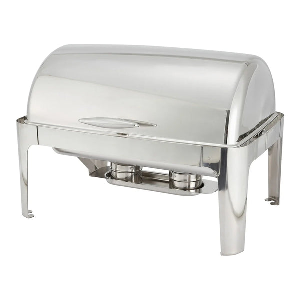 Winco 601 Madison 8qt Stainless Steel Full-size Chafer with Roll-top