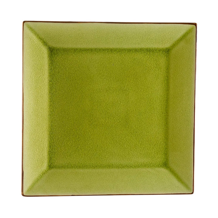 CAC China 666-5-G Square Plate Golden Green 5" Case of 36 Pcs