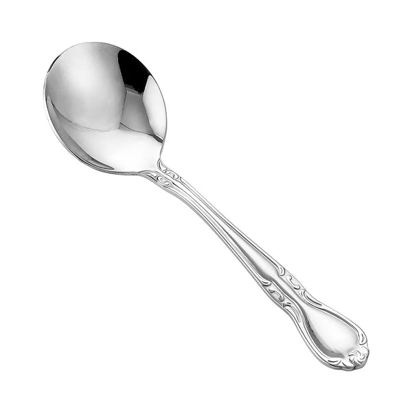 CAC China 8023-04 Glamour Bouillon Spoon 18/8 Xtra. HW 5 7/8" Case of 12 Pcs