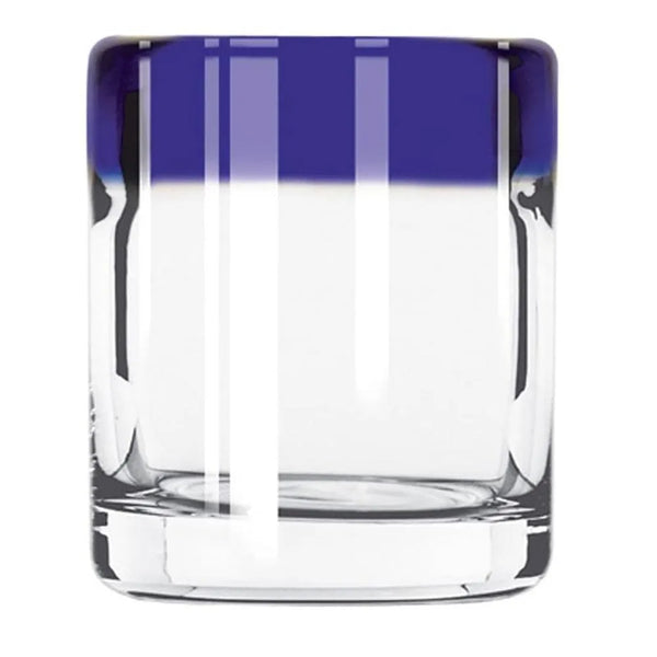 Libbey 92311 2.5 oz. Aruba Customizable Shot Glass with Cobalt Blue Rim - Case of 24 Pcs