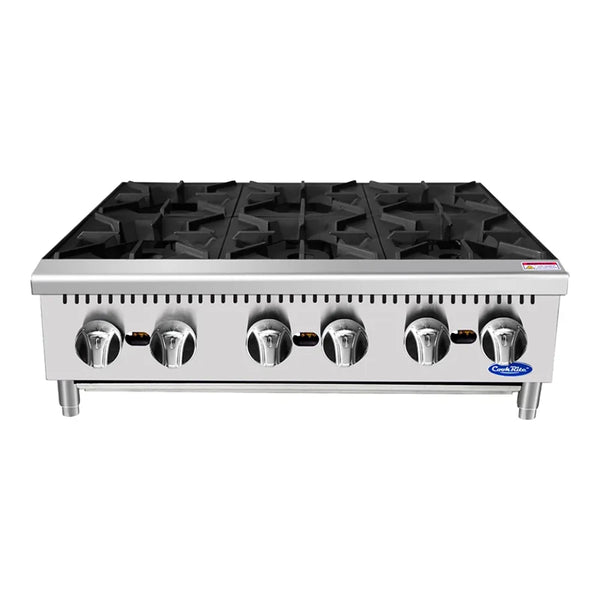 Atosa ACHP-6 36" Heavy Duty Countertop Range, Hot Plate with 6 Burners 192,000 BTU