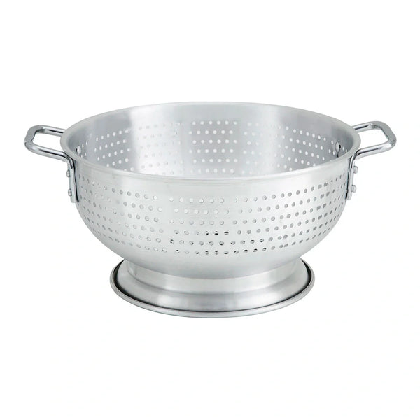Winco ALO-8BH Colander w/Base & Handle, 8qt, Aluminium