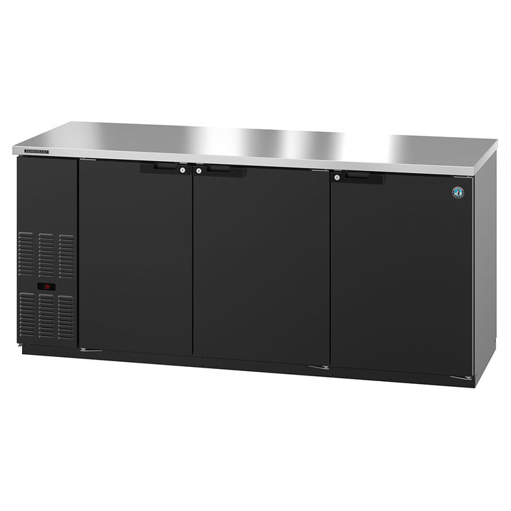 Hoshizaki BB80 Black Vinyl Three Section Back Bar Refrigerator, 80" W x 29" D x 36.88" H