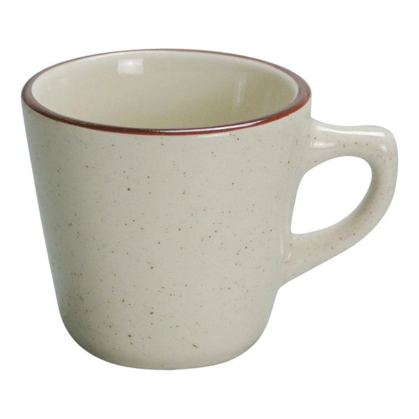 Yanco BR-1 7 Oz Brown Speckled Tall Cup, China, Pack of 36
