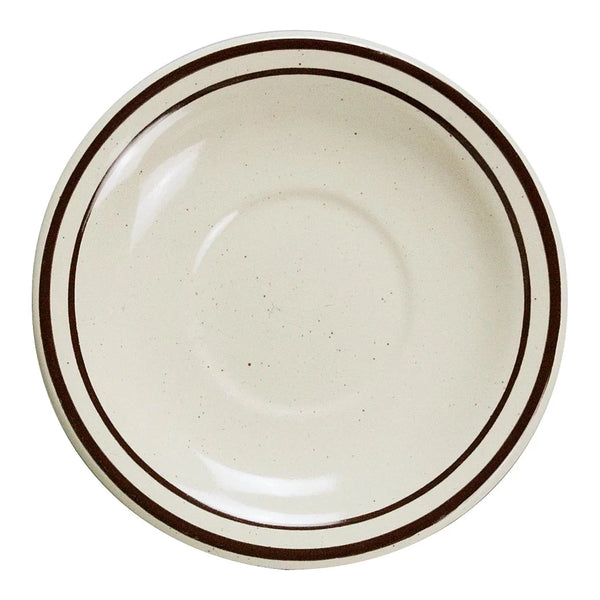 Yanco BR-2 5.5" Brown Speckled Royal Saucer, China, Pack of 36
