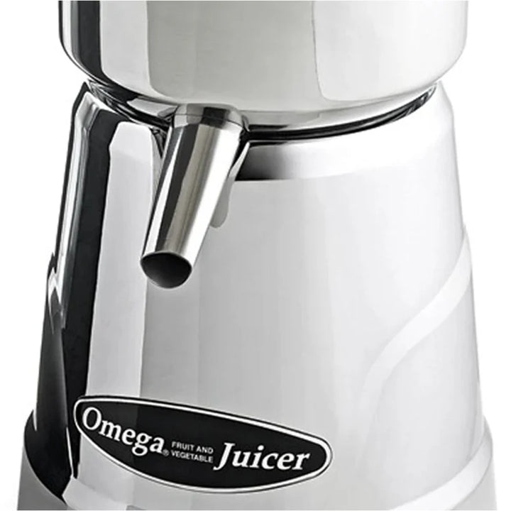 Omega C-20C 1800 RPM Professional Electric Citrus Juicer with 3 Juice Cones, 210W, Metallic