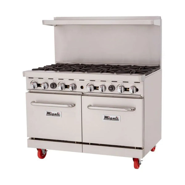 Migali C-RO8-LP 48” Eight Burner Liquid Propane Gas Range With Oven - The Horecastore