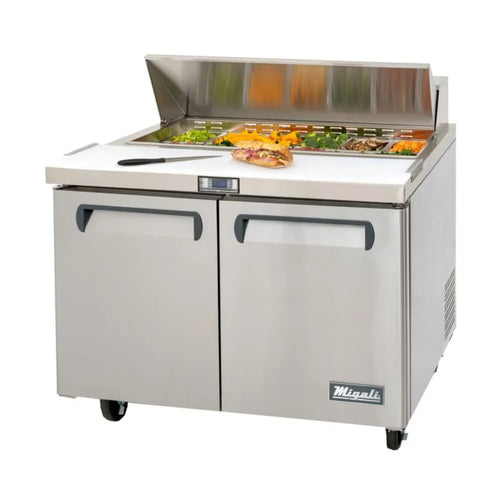 Migali C-SP48-12-HC Twleve Pans 48” Wide Standard Top Sandwich Prep Table Refrigerator