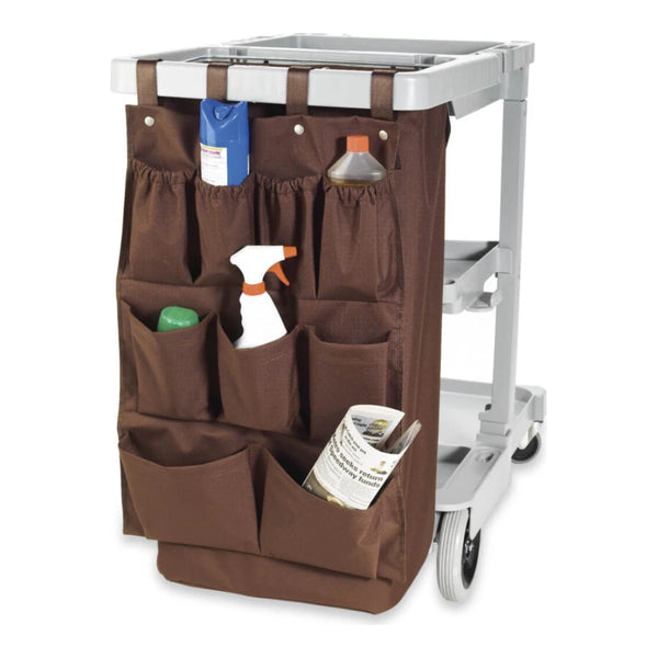 Hospitality 1 Source CB9BR 9 Pocket Caddy Bag 19" x 32"— Brown Case Pack of 6 Pieces