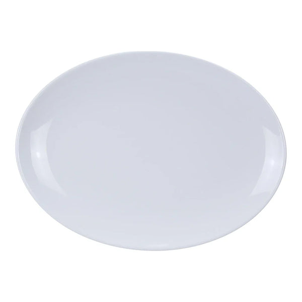 Yanco CO-208 Coupe Pattern Oval Platter, 8" Length, 5.5" Width, Melamine, White Color, Pack of 48