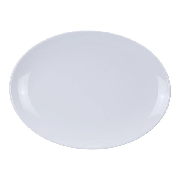Yanco CO-216 Coupe Pattern Oval Platter, 16" Length, 12" Width, Melamine, White Color, Pack of 12