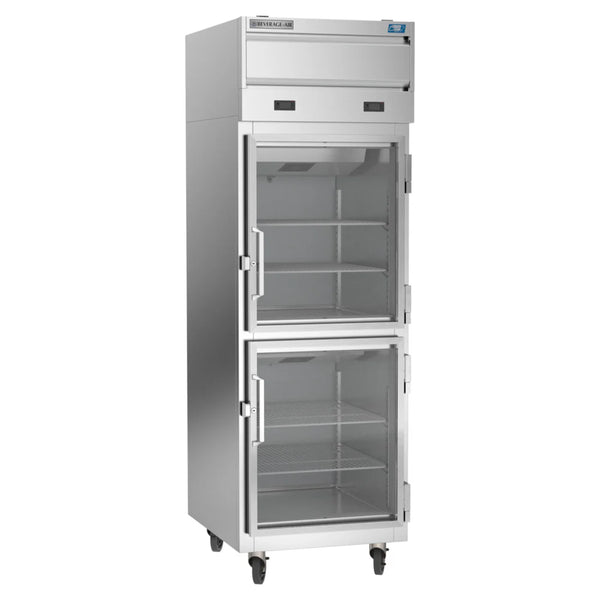 Beverage-Air CT12-12HC-1HG Cross-Temp 2 Section Convertible Reach-In Refrigerator / Freezer with Glass Half Doors