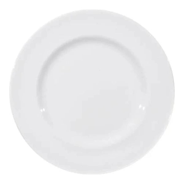 Furtino England Delta 20.5cm/8" White Porcelain Flat Plate, Pack of 6