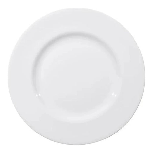 Furtino England Delta 30cm/30" White Porcelain Flat Plate, Pack of 6
