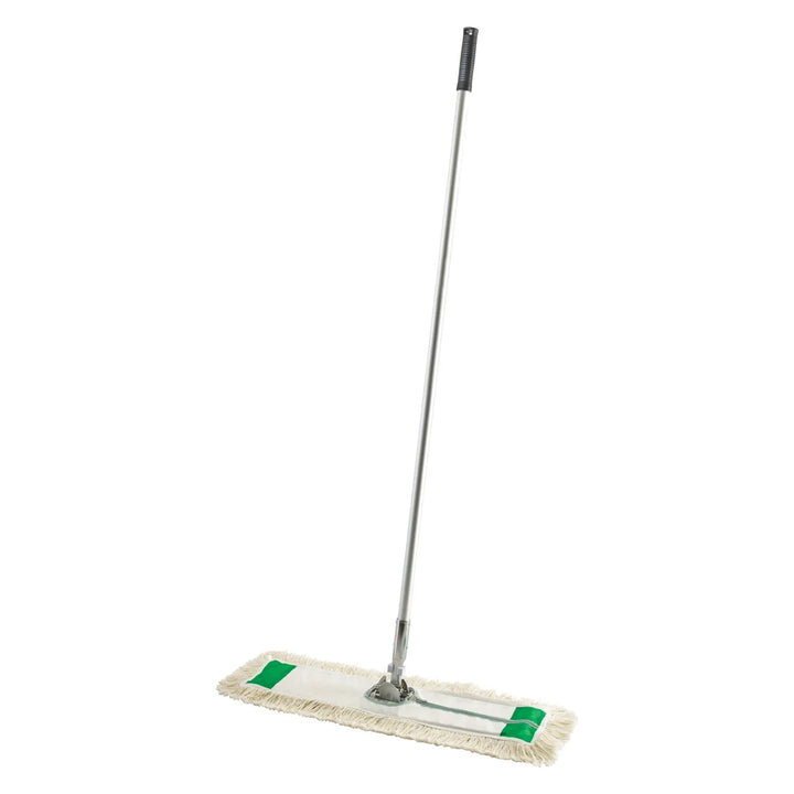 Winco DM-24 White Cotton Dust Mop Set with 60" Handle, 24" x 5"