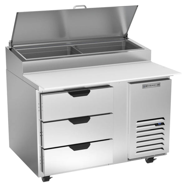 Beverage-Air DPD46HC-3 Hydrocarbon Series 46" 3 Drawer Pizza Prep Table