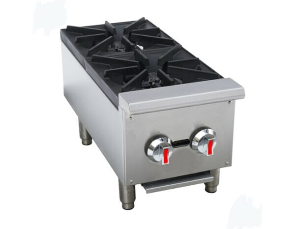 12" Natural Gas Countertop Range / Hot Plate, 2 Burners, 50,000 BTU, 2-Year Warranty