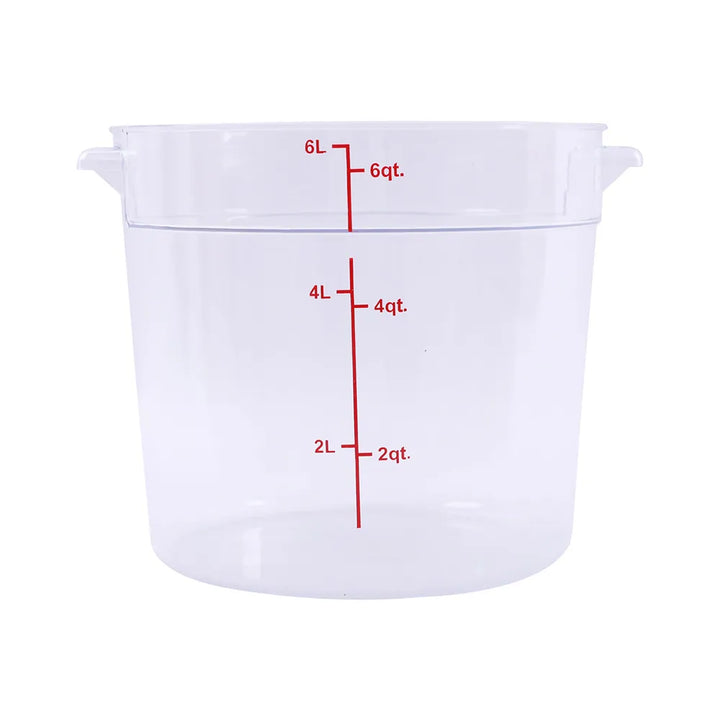 CAC China FS1P-6C Food Storage Container Round PC Clear 6QT Case of 12 Pcs