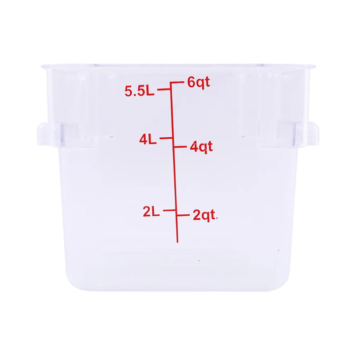 CAC China FS1P-SQ6C Food Storage Container Square PC Clear 6QT /Each