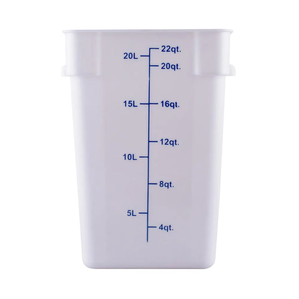 CAC China FS3P-SQ22W Food Storage Container Square PP White 22QT Case of 6 Pcs
