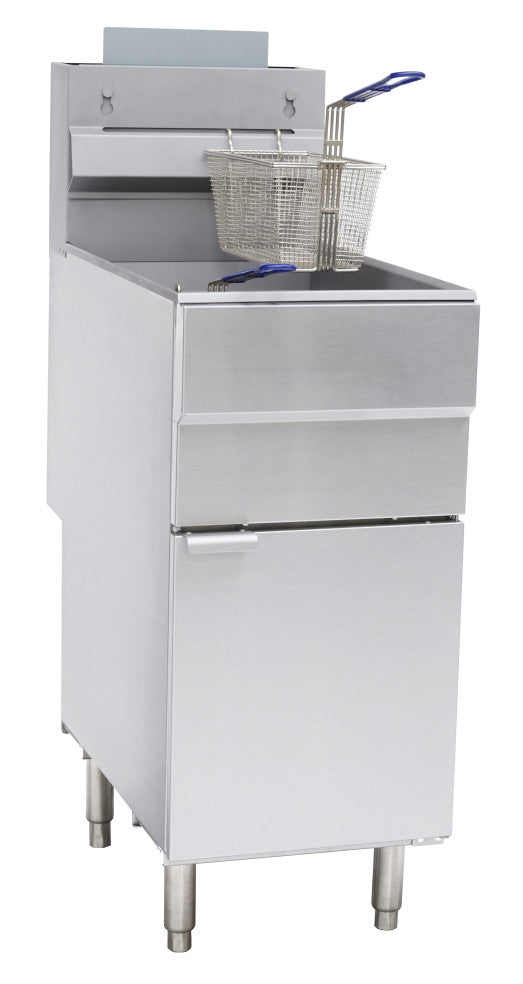 Gas Fryer 50 lb. Natural Gas, 90,000 BTU, Stainless Steel, Commercial, 2-Year Warranty