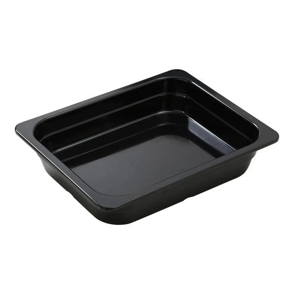 Yanco GN-212BK 12.8" Rectangular GN Pan 1/2, Melamine, Black, 2.3L - Pack of 6