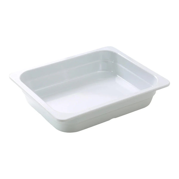 Yanco GN-212 12.8" Rectangular GN Pan 1/2, Melamine, White, 2.3L - Pack of 6
